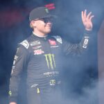 Aug 31, 2025; Darlington, South Carolina, USA; NASCAR Cup Series driver Ty Gibbs (54) during the Cookouts Southern 500 at Darlington Raceway.