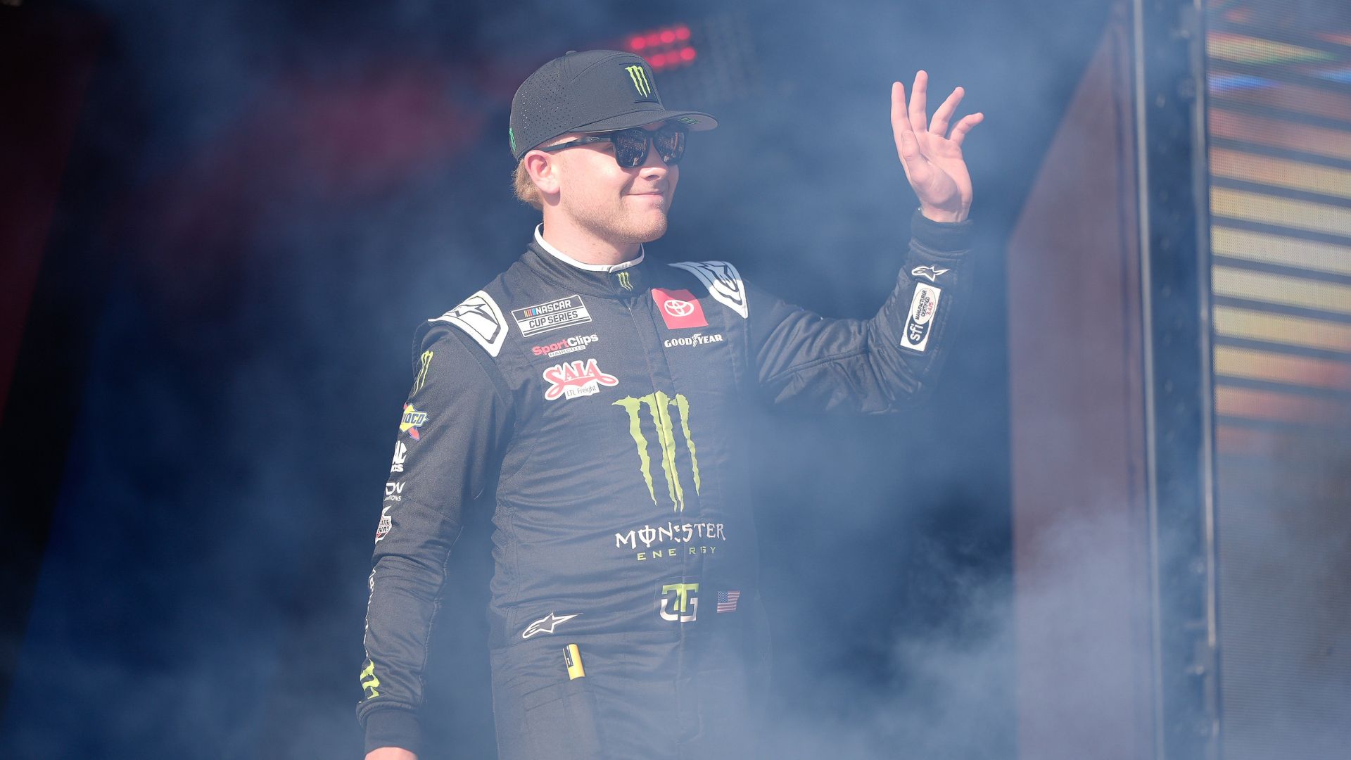 Aug 31, 2025; Darlington, South Carolina, USA; NASCAR Cup Series driver Ty Gibbs (54) during the Cookouts Southern 500 at Darlington Raceway.