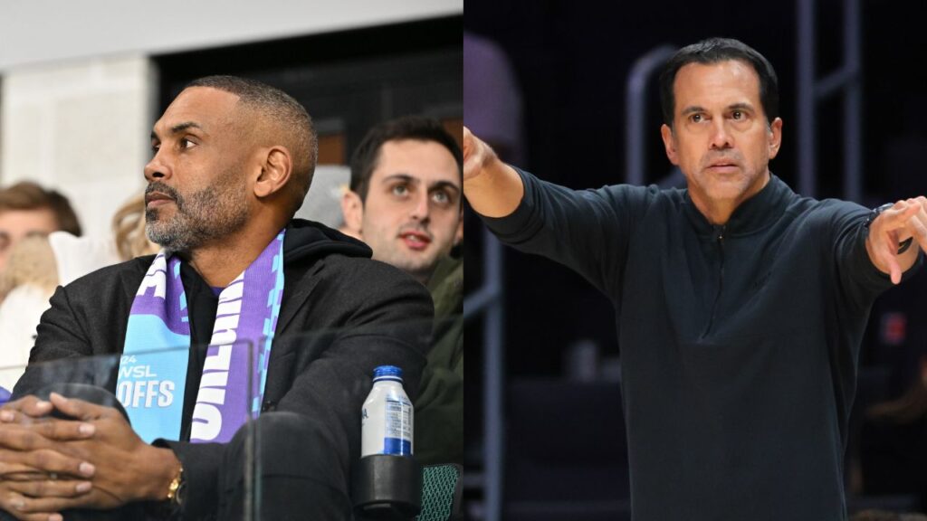 Grant Hill (L), Erik Spoelstra (R)
