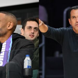 Grant Hill (L), Erik Spoelstra (R)