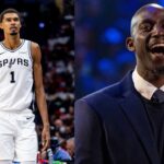 Victor Wembanyama (L), Kevin Garnett (R)