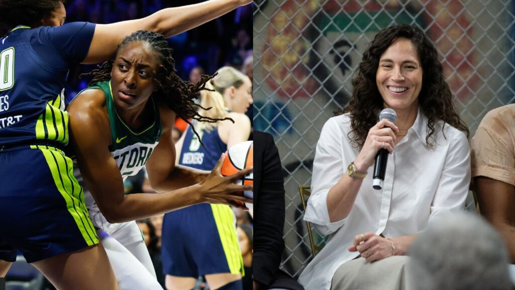 Nneka Ogwumike (L), Sue Bird (R)