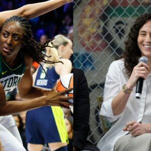 Nneka Ogwumike (L), Sue Bird (R)