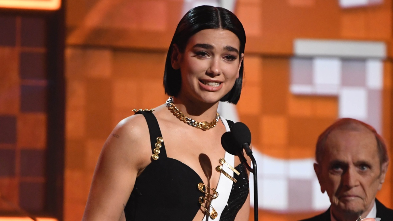 Dua Lipa accepts the award for best new artist during the 61st Annual GRAMMY Awards on Feb. 10, 2019 at STAPLES Center in Los Angeles, Calif.