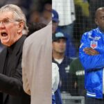 Paul Westhead (L) and Magic Johnson (R)