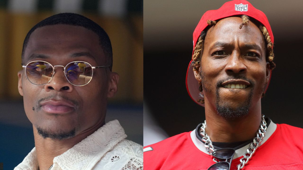 Russell Westbrook (L), Dwight Howard (R)