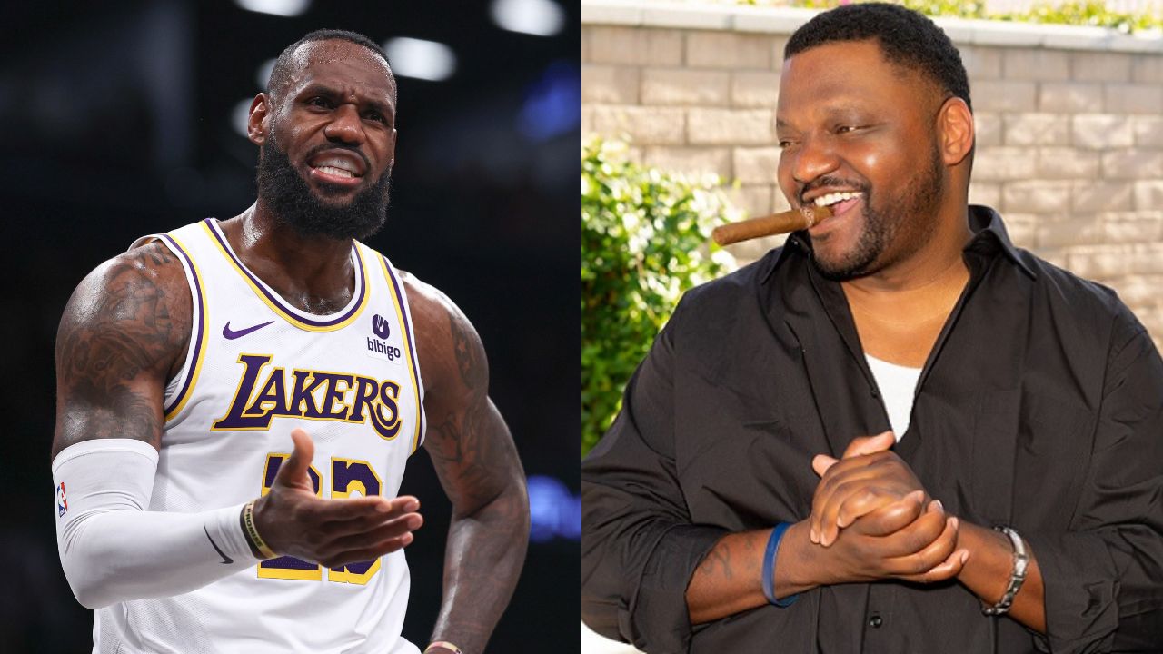 LeBron James(L) and Aries Spears(R)