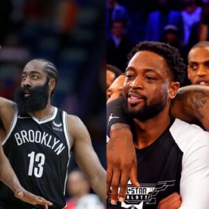 Kevin Durant, James Harden (L), Dwyane Wade, LeBron James (R)