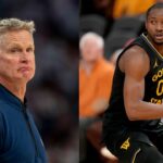 Steve Kerr (L), Jonathan Kuminga (R)