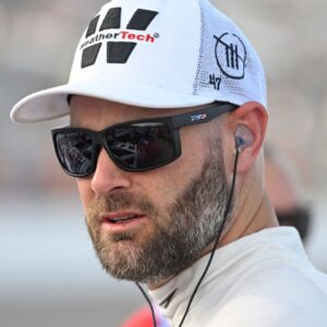 Sep 6, 2025; Madison, Illinois, USA; NASCAR Cup Series driver Shane van Gisbergen (88) looks on during practice and qualifying for the Enjoy Illinois 300 at World Wide Technology Raceway.