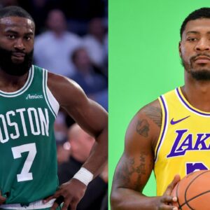 Jaylen Brown (L), Marcus Smart (R)