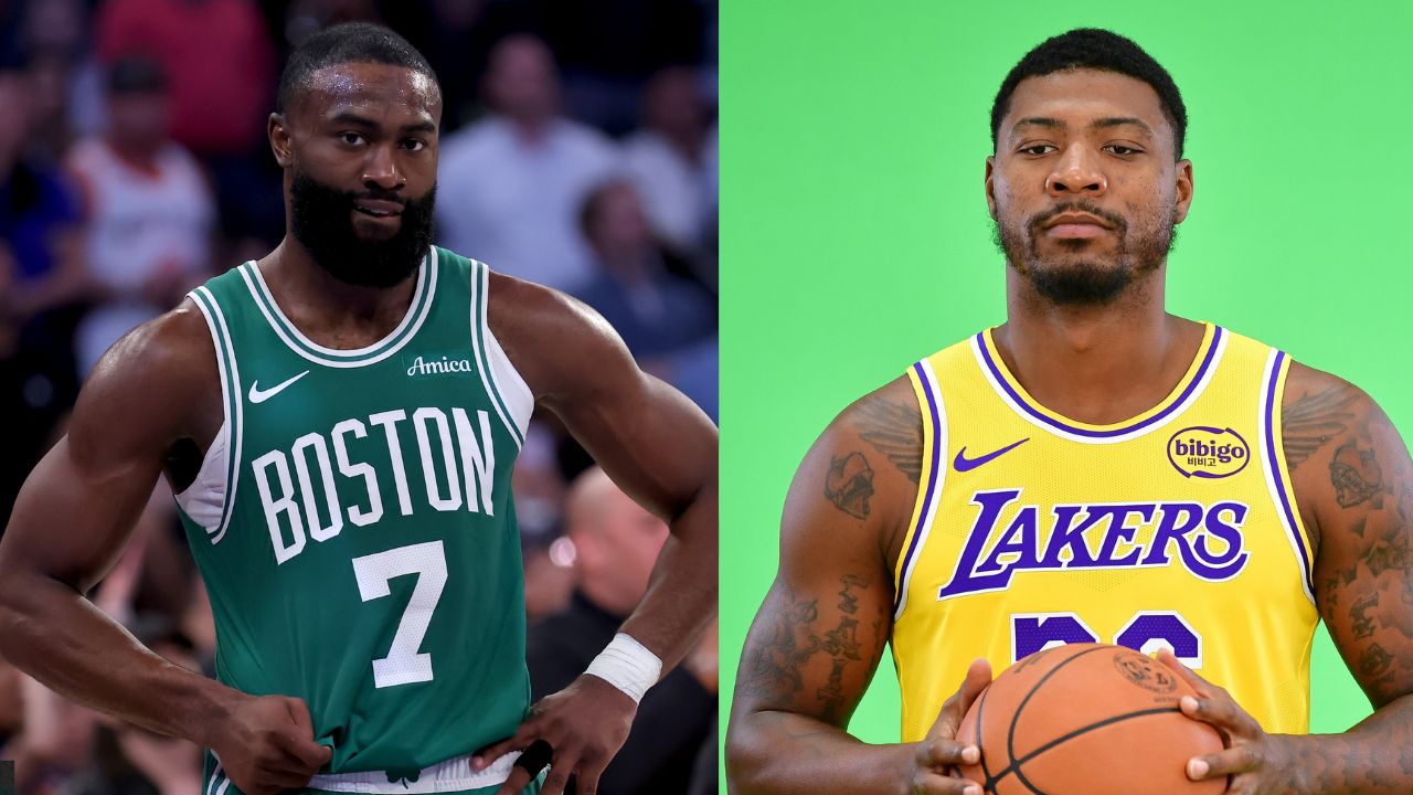 Jaylen Brown (L), Marcus Smart (R)