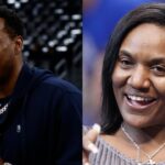 Paul Pierce (L), Gloria James (R)