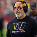 Washington Commanders offensive line coach Bobby Johnson against the Arizona Cardinals at State Farm Stadium.