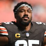 Cleveland Browns defensive end Myles Garrett (95) at Huntington Bank Field.