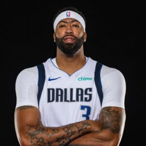 Sep 29, 2025; Dallas, TX, USA; Dallas Mavericks forward Anthony Davis (3) poses for a photo during the Mavericks 2025 media day at the American Airlines Center. Mandatory Credit: Jerome Miron-Imagn Images
