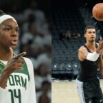 Dominique Malonga (L), Victor Wembanyama (R)