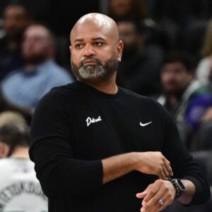 Detroit Pistons head coach J.B. Bickerstaff looks on in the 3rd quarter against the Milwaukee Bucks at Fiserv Forum.