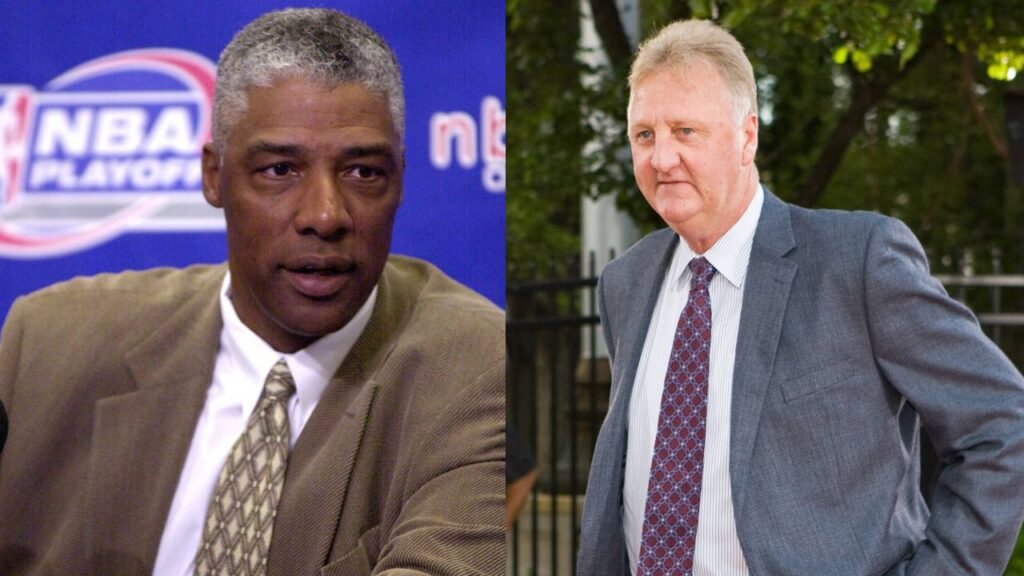 Julius Erving (L), Larry Bird (R)