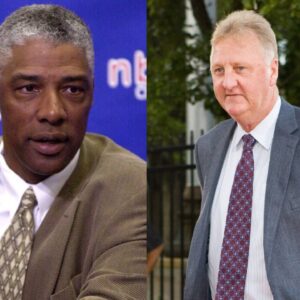 Julius Erving (L), Larry Bird (R)