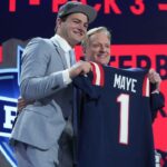 Drake Maye and Roger Goodell