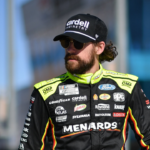 Oct 11, 2025; Las Vegas, Nevada, USA; NASCAR Cup Series driver Ryan Blaney (12) during qualifying for the South Point 400 at Las Vegas Motor Speedway. Mandatory Credit: Gary A. Vasquez-Imagn Images