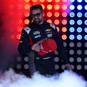 Sep 21, 2025; Loudon, New Hampshire, USA; NASCAR Cup Series driver Ricky Stenhouse Jr. (47) is introduced before the start of the Mobil 1 301 at New Hampshire Motor Speedway.