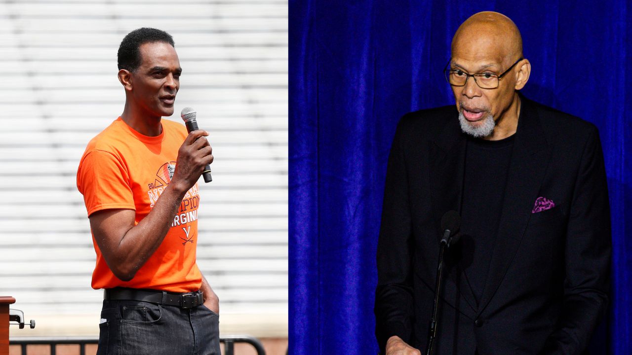 Ralph Sampson (L), Kareem Abdul-Jabbar (R)