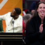 Dwyane Wade Sr. and Dwyane Wade, Caitlin Clark, Credit: USA Today Sports