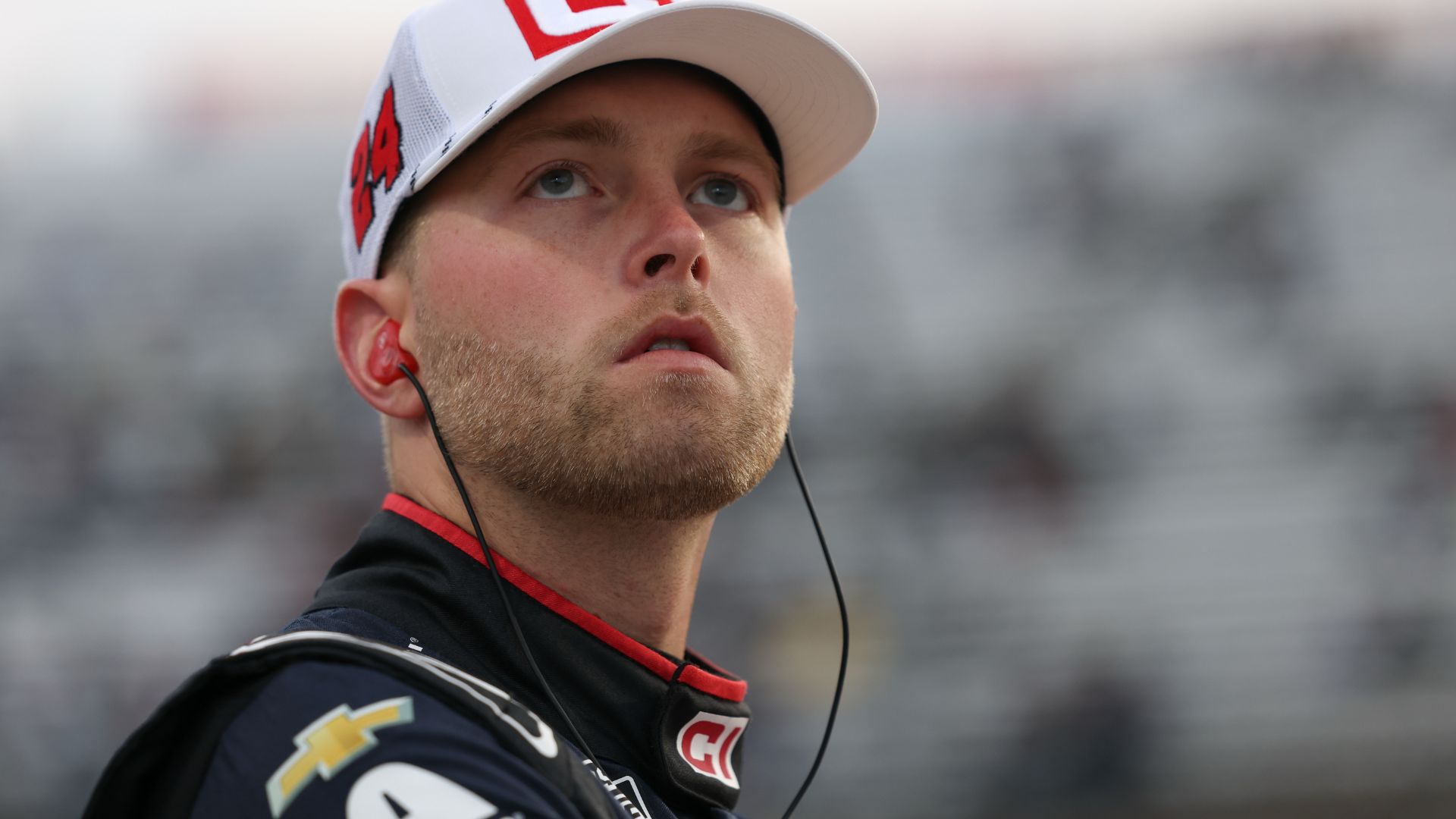 Oct 25, 2025; Martinsville, Virginia, USA; NASCAR Cup Series driver William Byron (24) before NASCAR Cup Series Xfinity 500 Qualifying at Martinsville Speedway