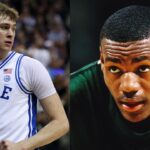 Cooper Flagg (L), LeBron James (R)