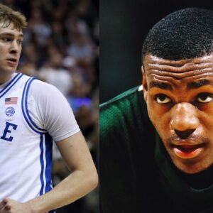 Cooper Flagg (L), LeBron James (R)