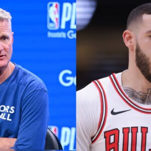 Steve Kerr (L), Lonzo Ball (R)