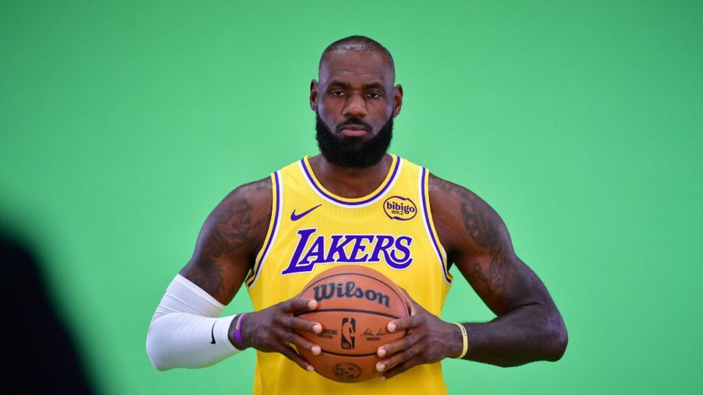 Los Angeles Lakers forward LeBron James (23) during media day at UCLA Health Training Center.