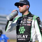 Oct 11, 2025; Las Vegas, Nevada, USA; NASCAR Cup Series driver William Byron (24) during qualifying for the South Point 400 at Las Vegas Motor Speedway