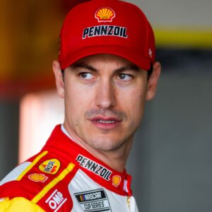 Feb 12, 2025; Daytona Beach, Florida, USA; NASCAR Cup Series driver Joey Logano (22) during practice for the Daytona 500 at Daytona International Speedway.