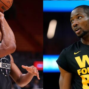 Giannis Antetokounmpo (L), Jonathan Kuminga (R)