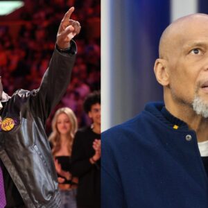Michael Cooper (L), Kareem Abdul-Jabbar (R)