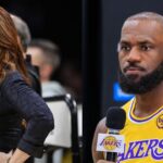 Rachel Nichols (L), LeBron James (R)