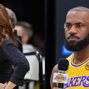 Rachel Nichols (L), LeBron James (R)