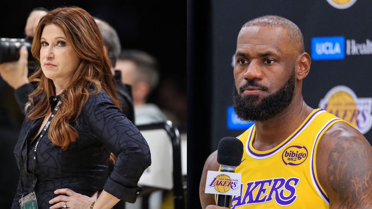 Rachel Nichols (L), LeBron James (R)