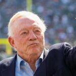 Dallas Cowboys Owner, President and general manager Jerry Jones stands on the field prior to a game against the New York Jets at MetLife Stadium.