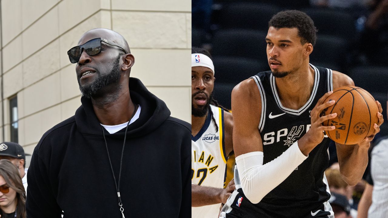 Kevin Garnett (L) Victor Wembanyama (R)