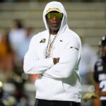 Colorado Buffaloes head coach Deion Sanders before the game against the Wyoming Cowboys at Folsom Field.
