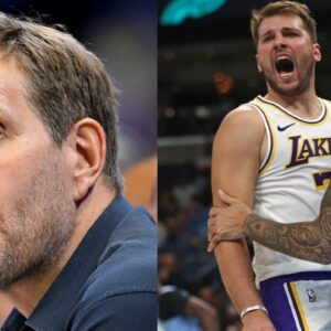 Dirk Nowitzki (L), Luka Doncic (R)