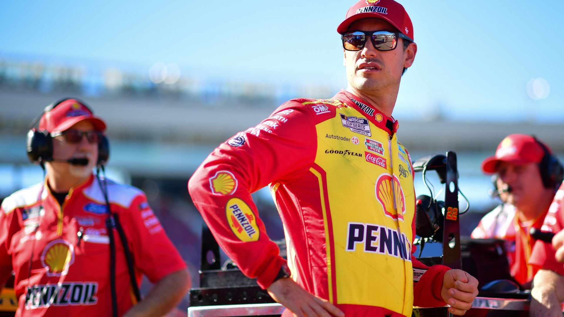 Nov 1, 2025; Avondale, Arizona, USA; NASCAR Cup Series driver Joey Logano (22) during qualifying at Phoenix Raceway