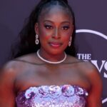Chiney Ogwumike poses on the ESPYs red carpet at the Dolby Theatre.
