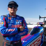 Mar 20, 2025; Chandler, AZ, USA; NHRA top fuel driver Tony Stewart poses for a portrait prior to qualifying for the Arizona Nationals at Firebird Motorsports Park