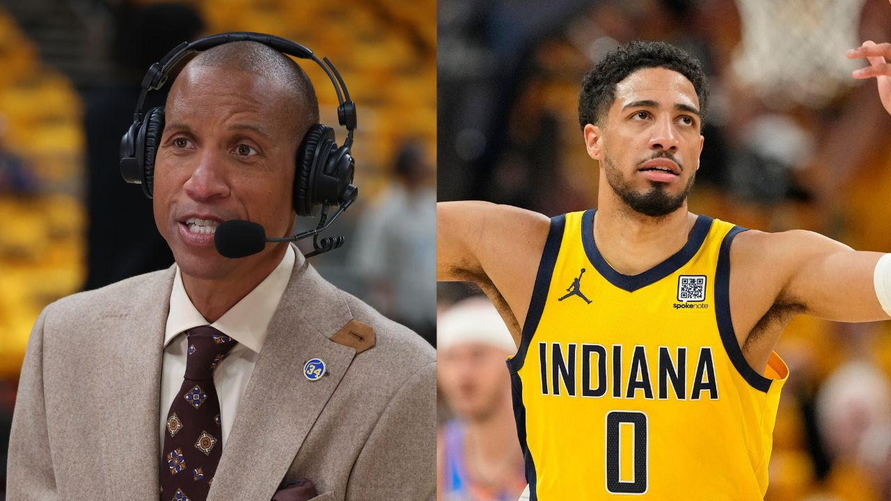 Reggie Miller (L), Tyrese Haliburton (R)