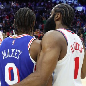 Tyrese Maxey and James Harden